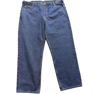 Member's Mark Jeans Mens 44x30 Blue Medium Wash Relaxed Fit Straight Leg Denim